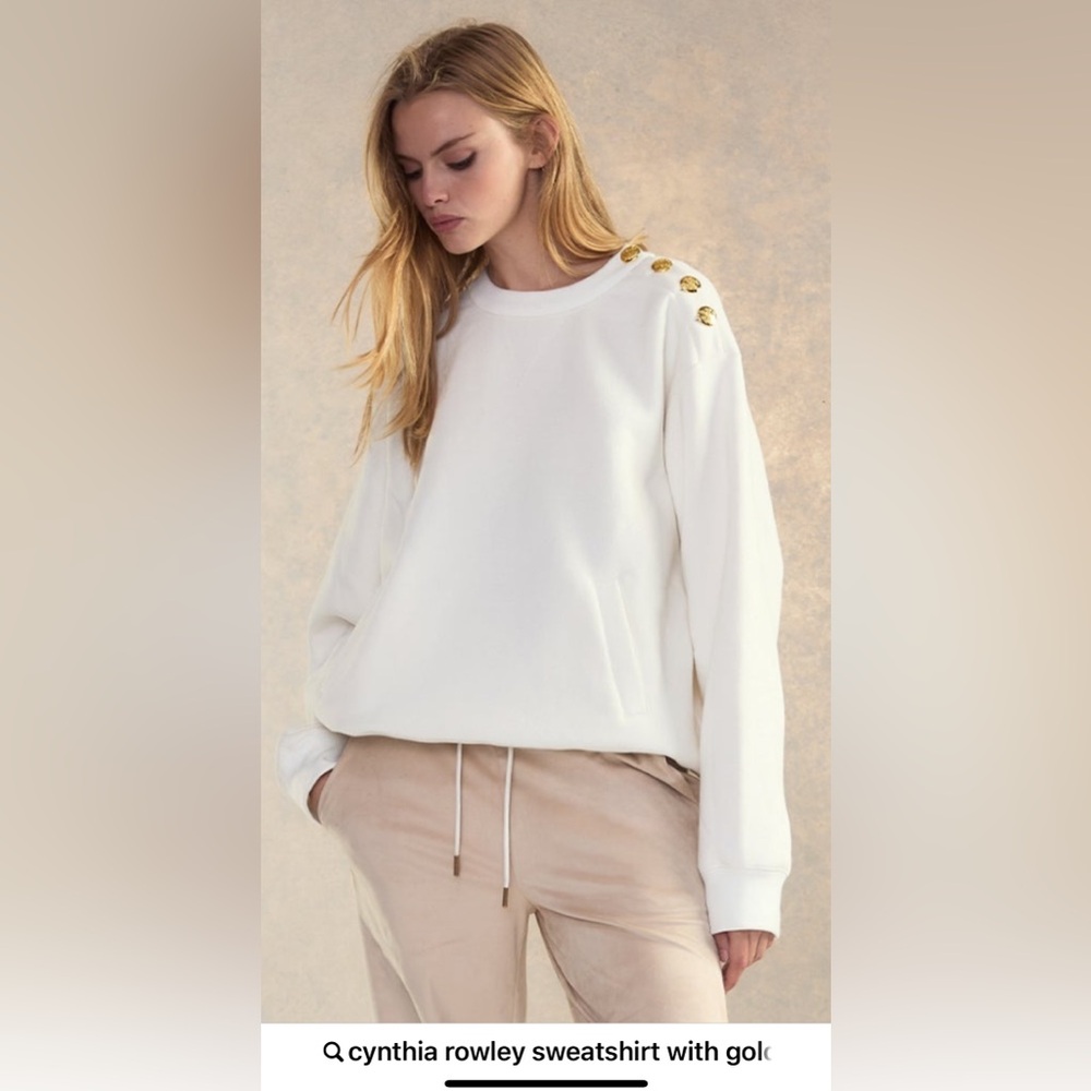 Cynthia Rowley Ivory Top with Metallic Accents size large